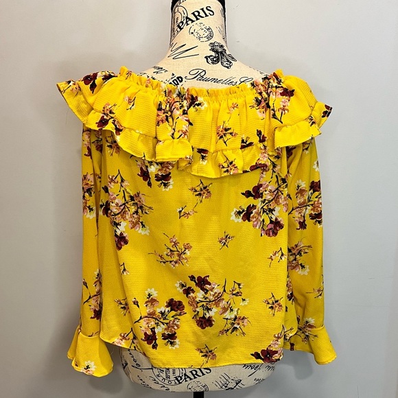 Gold floral boho shirt - Picture 5 of 6